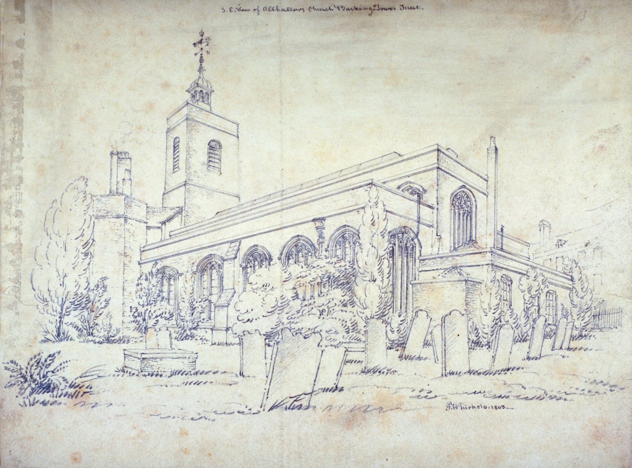 All Hallows-by-the-Tower Church, London, 1803 av C John M Whichelo