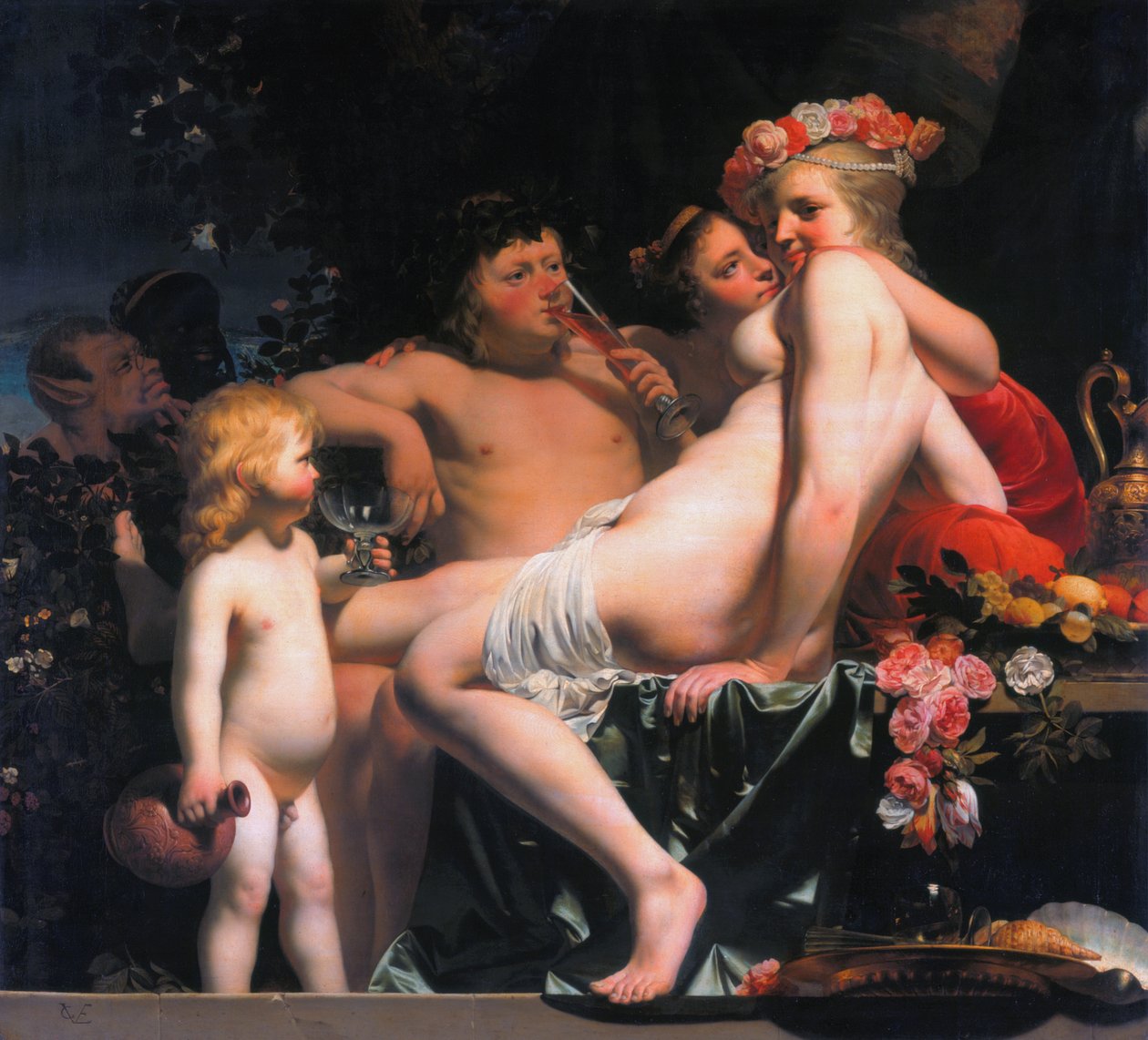 Bacchus och Ariadne av Cesar Boetius van Everdingen