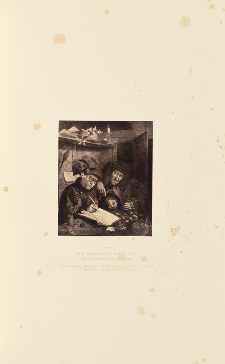 The Misers, av Q. Matsys av Caldesi and Montecchi