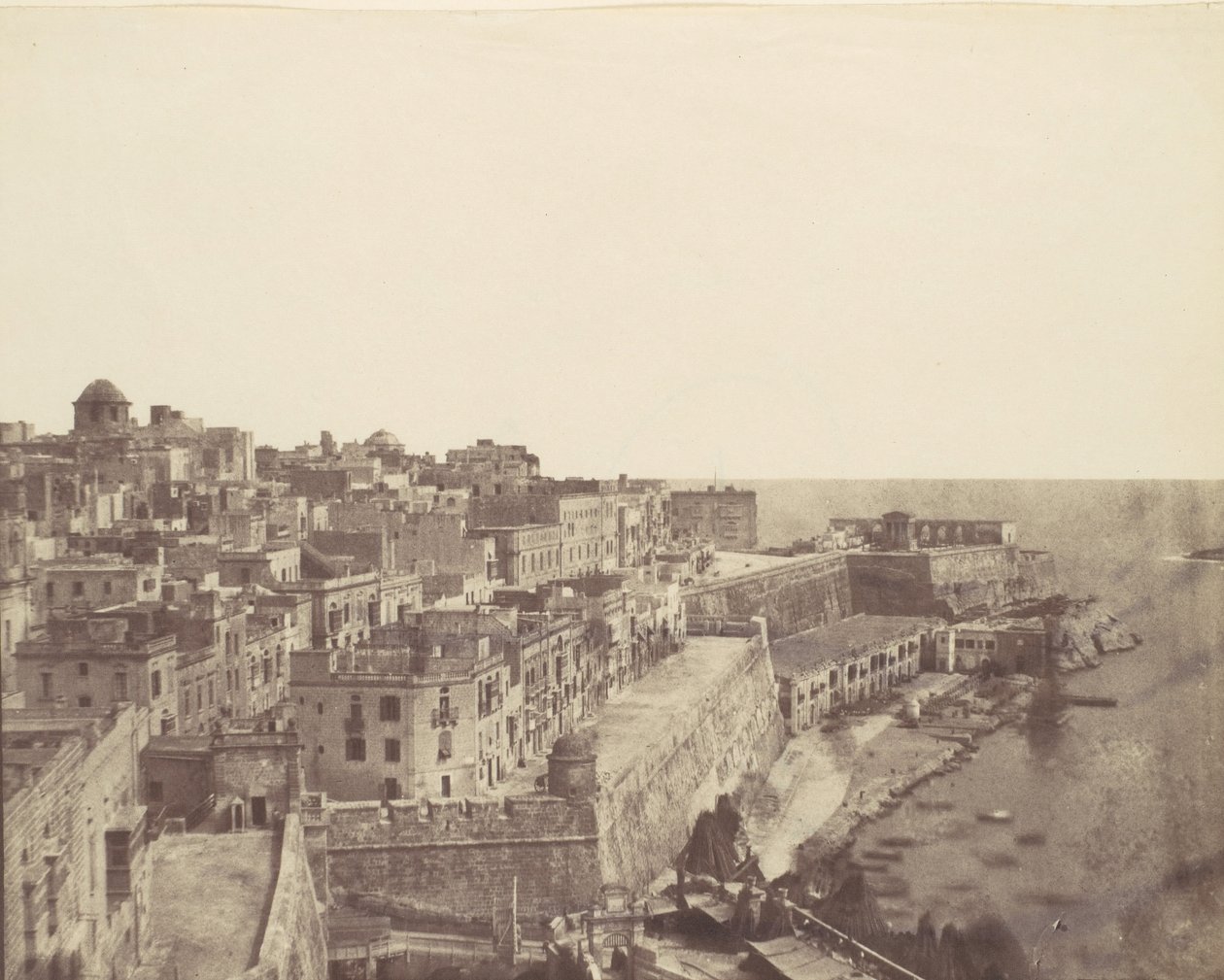 Hamnen i Valletta, Malta, 1850-talet. av Calvert Jones