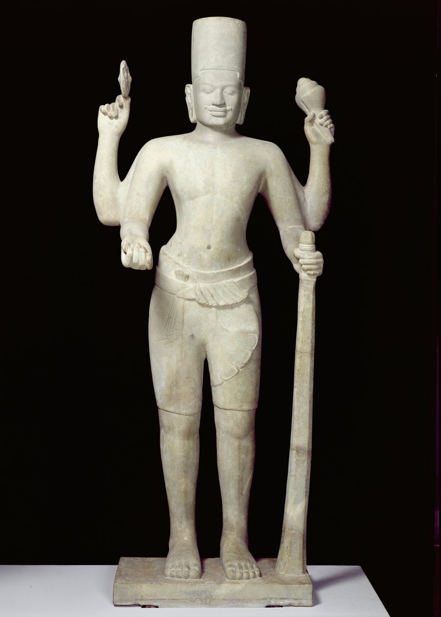 Vishnu, 1:a - 9:e århundradet (sandsten) av Cambodian School