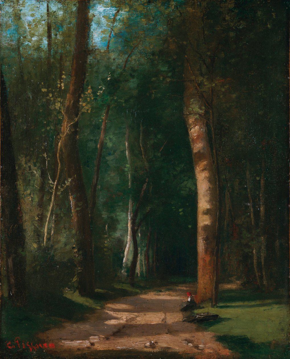 Allée dans une fôret  av Camille Jacob Pissarro