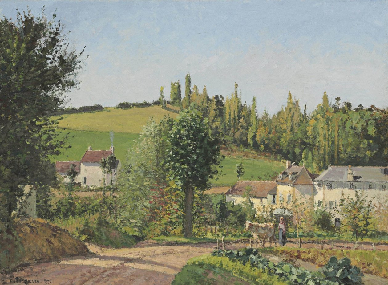 Hameau aux environs de Pontoise  av Camille Jacob Pissarro