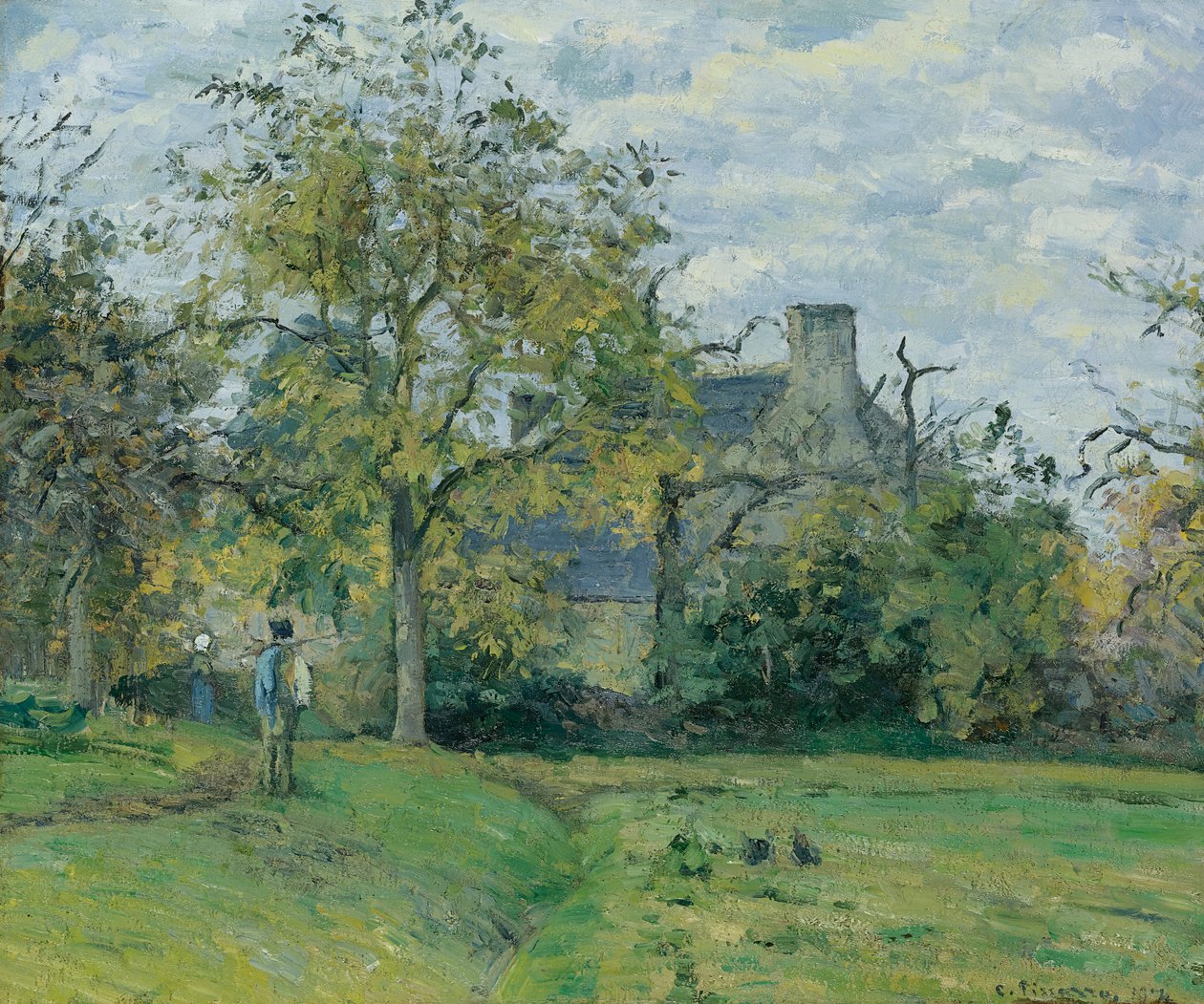 La maison de piette à Montfoucault  av Camille Jacob Pissarro