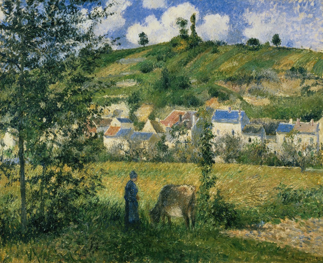 Landskap vid Chaponval, 1880 av Camille Jacob Pissarro