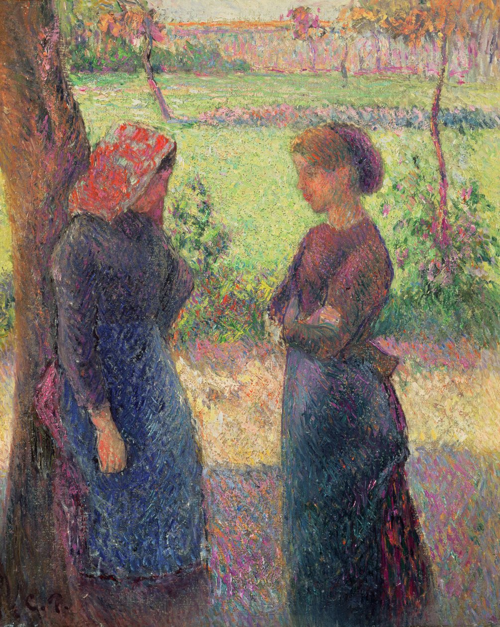 The Chat, c.1892 av Camille Jacob Pissarro