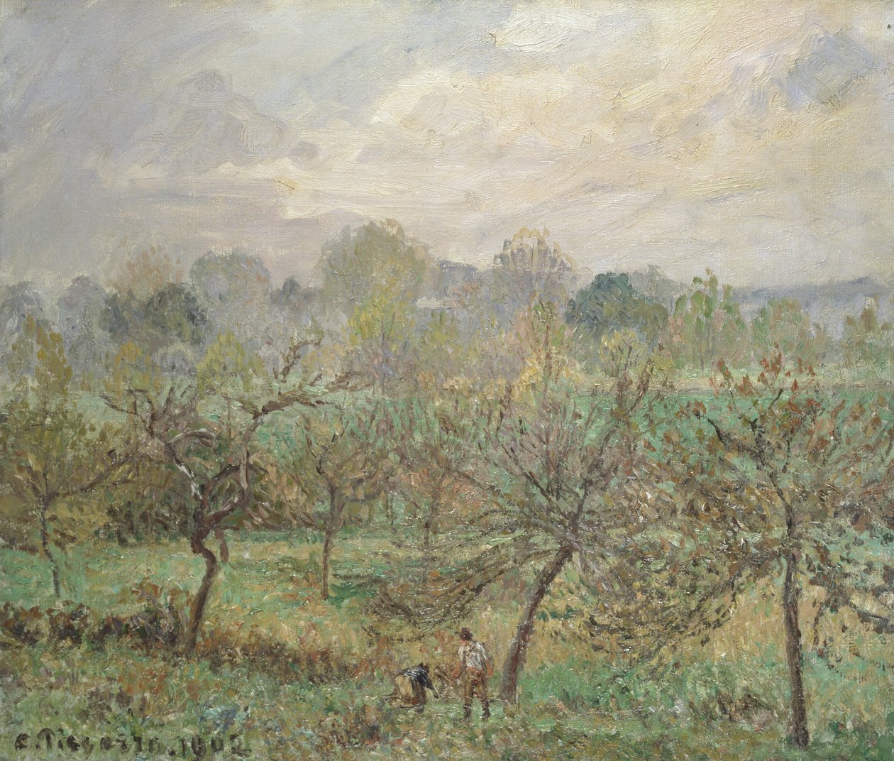 Höst, morgondimma, Éragny-sur-Epte, 1902 av Camille Jacob Pissarro