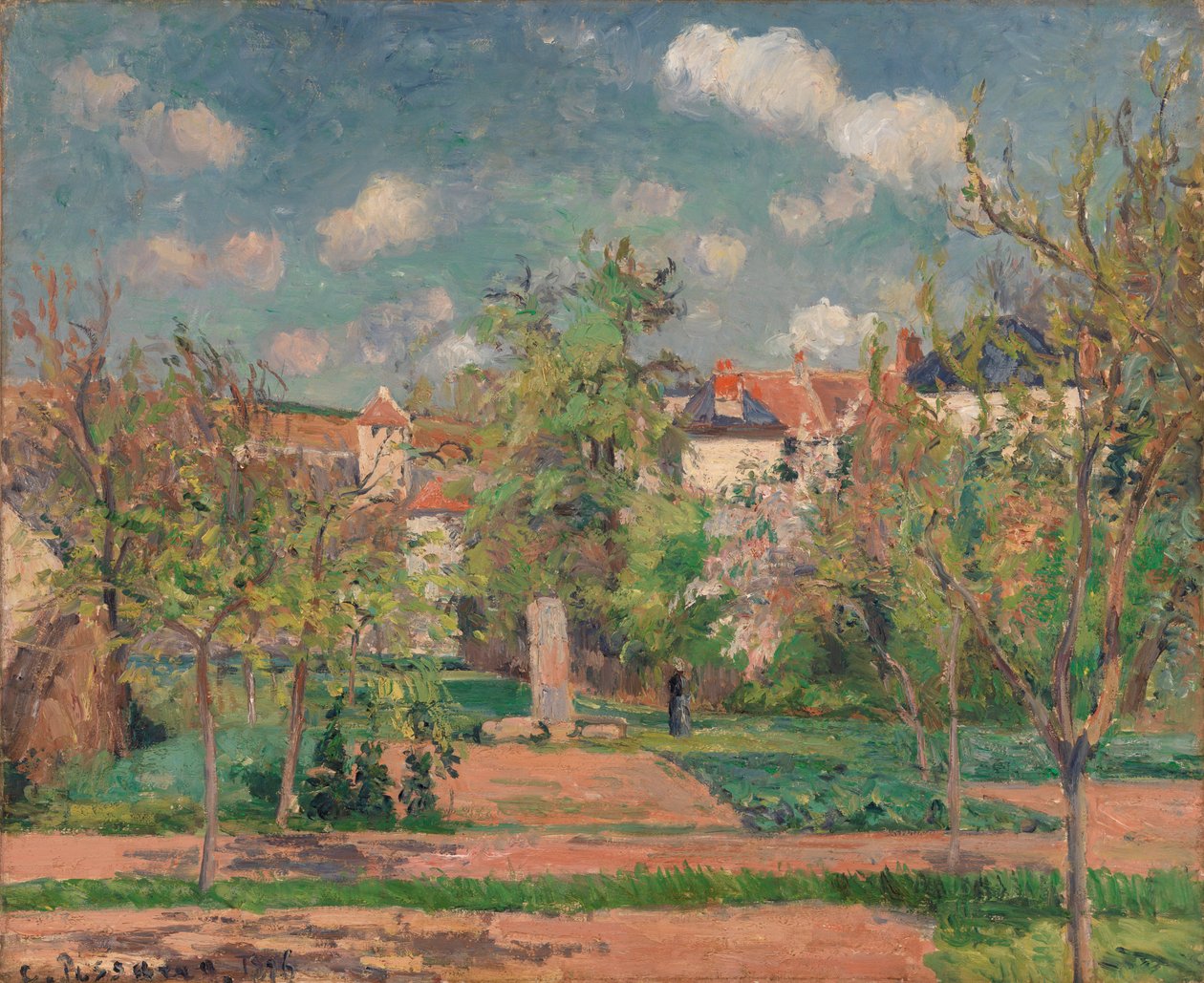 Trädgård i fullt solljus av Camille Jacob Pissarro