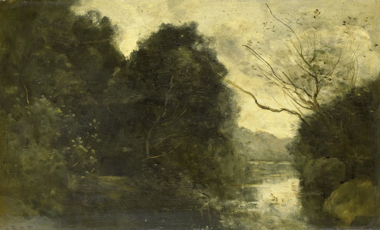 Damm i skogen av Camille Corot