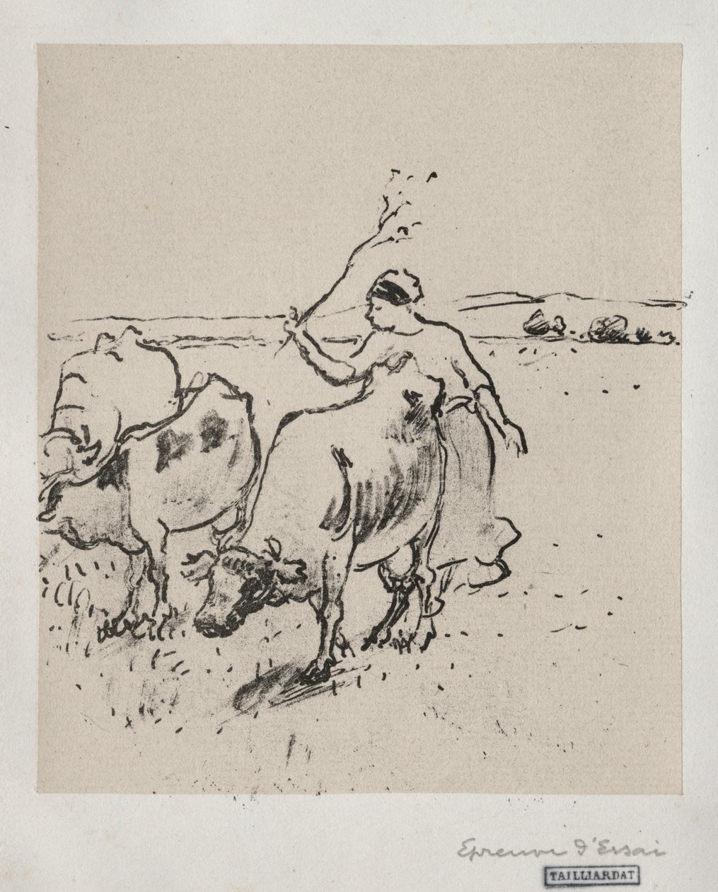 Cowherder, c. 1899. av Camille Jacob Pissarro