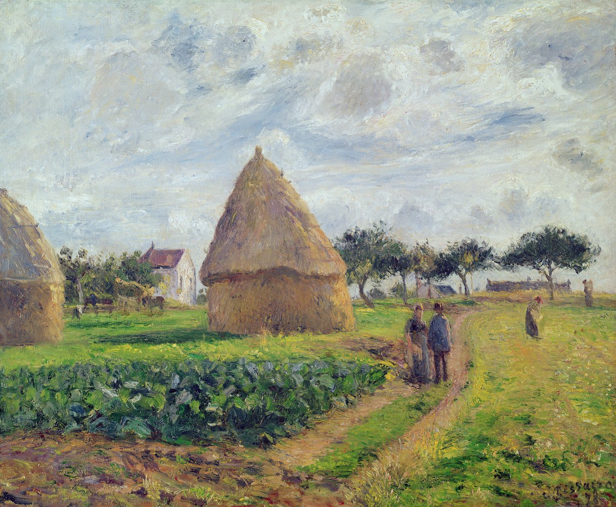 Höstackar (olja) av Camille Jacob Pissarro
