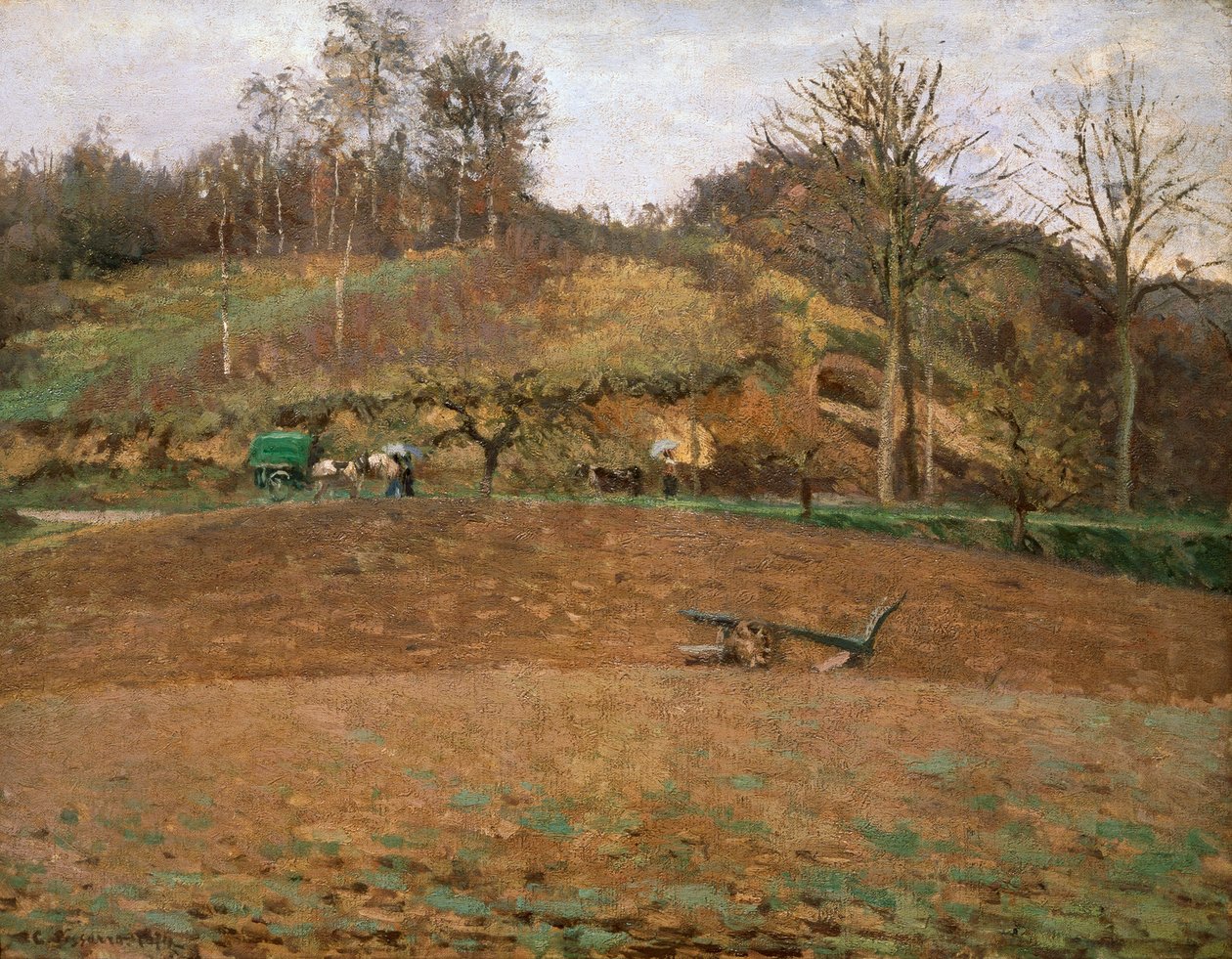 Ploughland, 1874. av Camille Jacob Pissarro