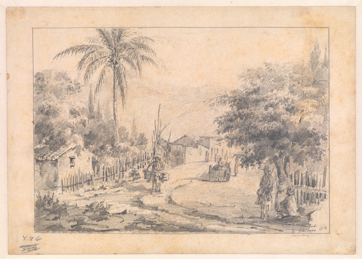 A Village Street, Caracas, Venezuela av Camille Pissarro
