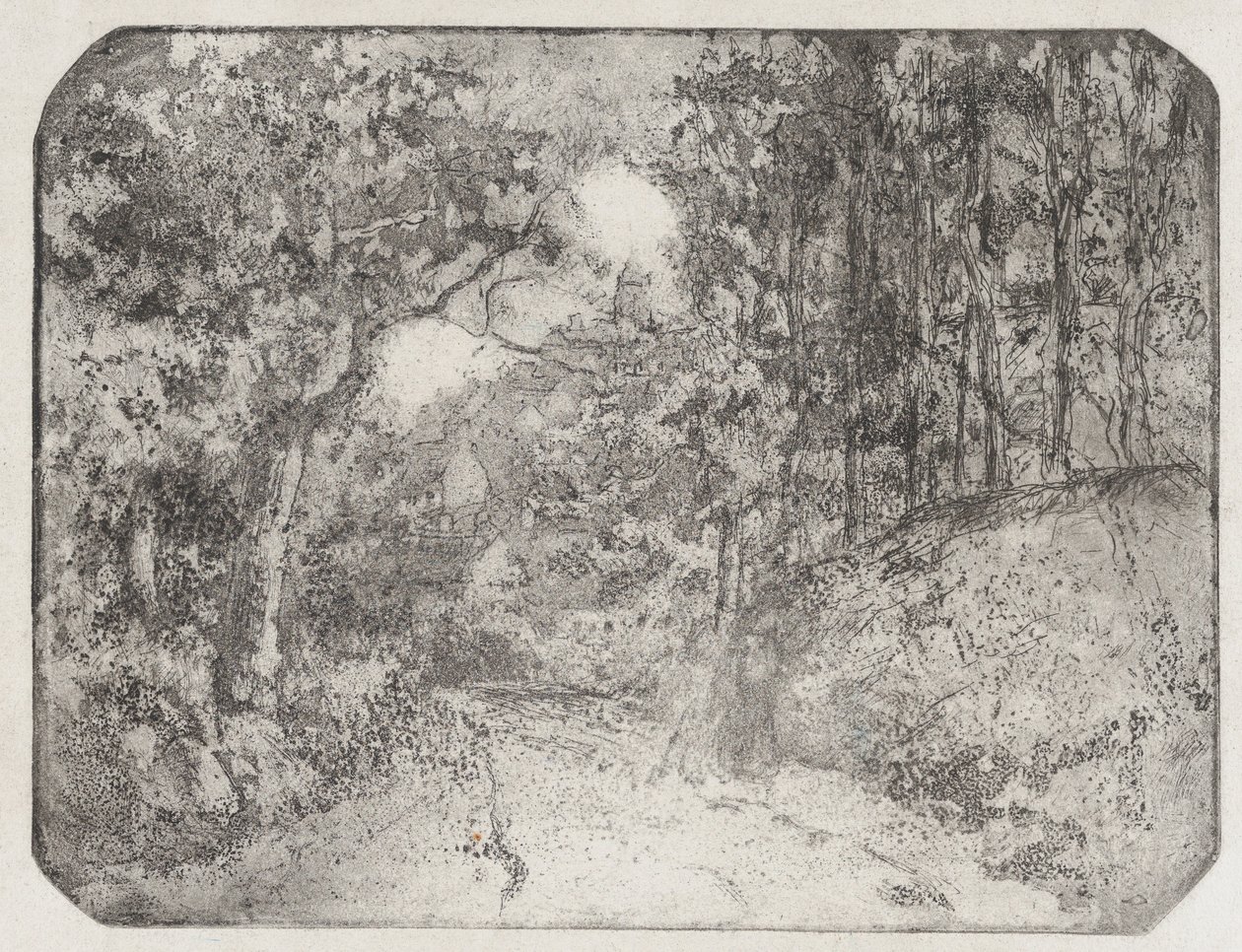 Stig under skogen i Pontoise, 1879. av Camille Pissarro