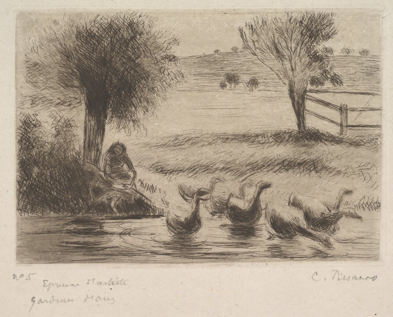 Gåsflicka, 1888. av Camille Jacob Pissarro