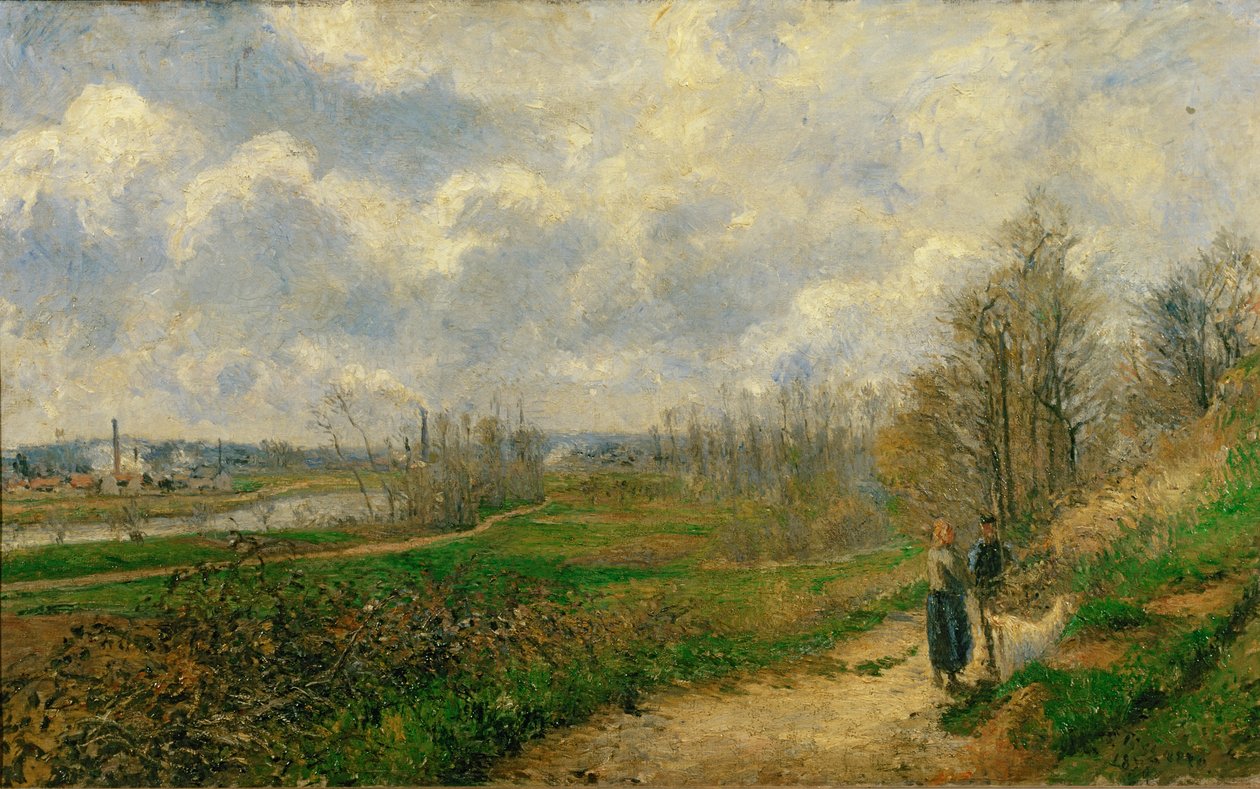 Pathway at Lechou ... (målning på duk) av Camille Pissarro