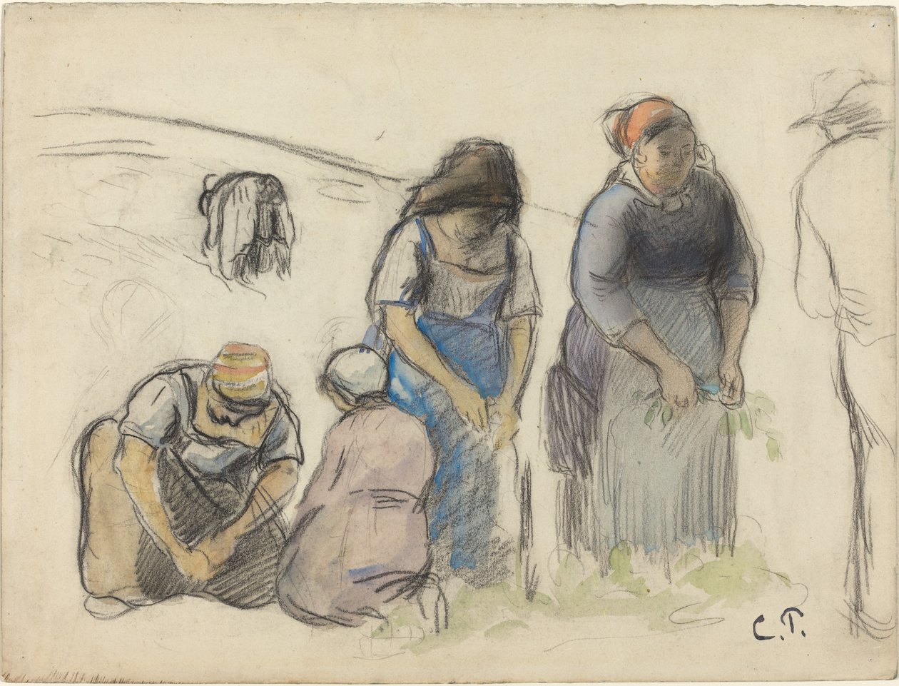 Ärtskördare [recto] av Camille Pissarro