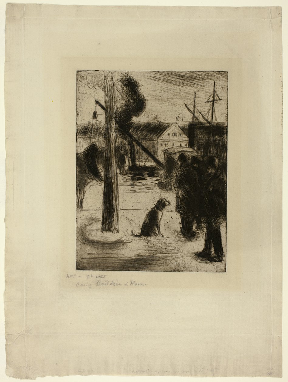 Promenad i Rouen: Cours Boieldieu av Camille Pissarro