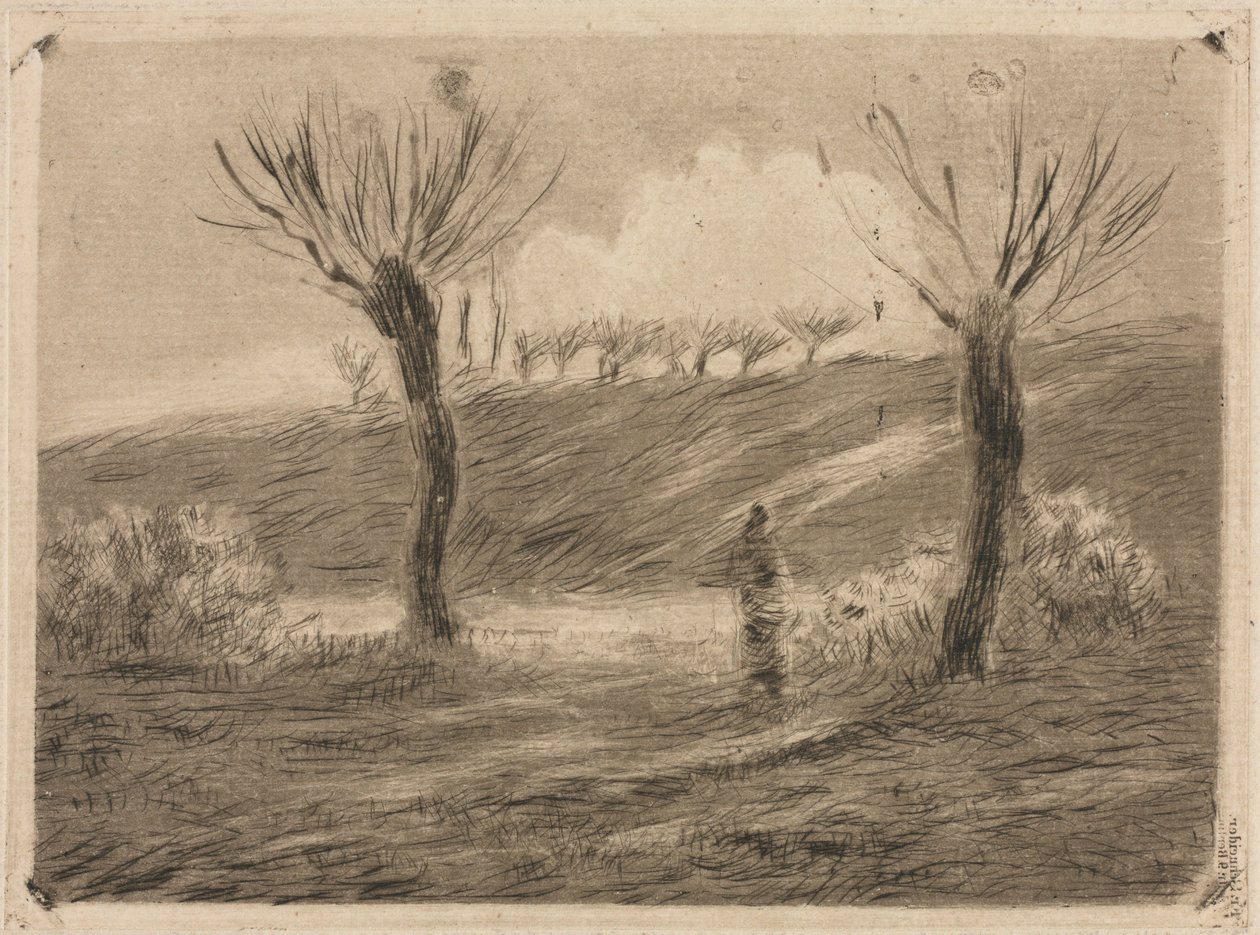 Solnedgång av Camille Pissarro