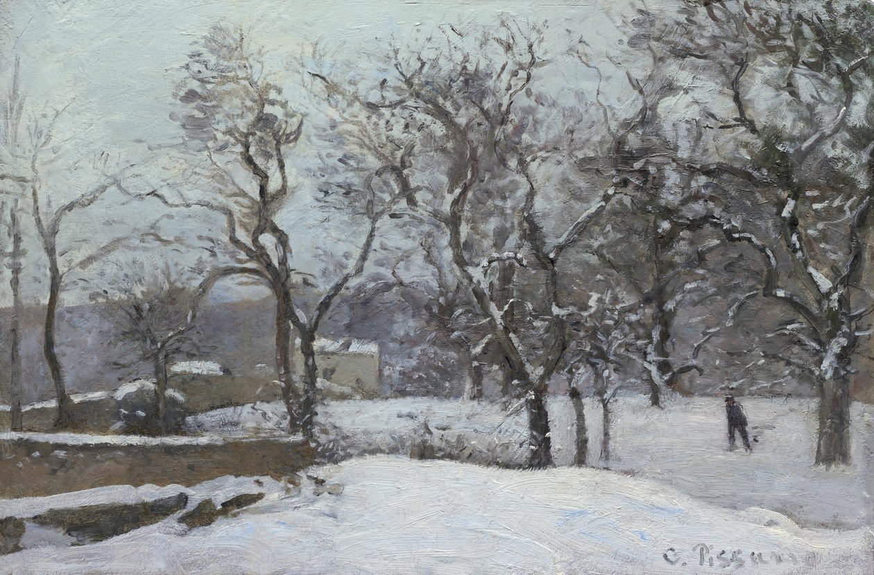 Snö vid Louveciennes, ca. 1870. av Camille Pissarro