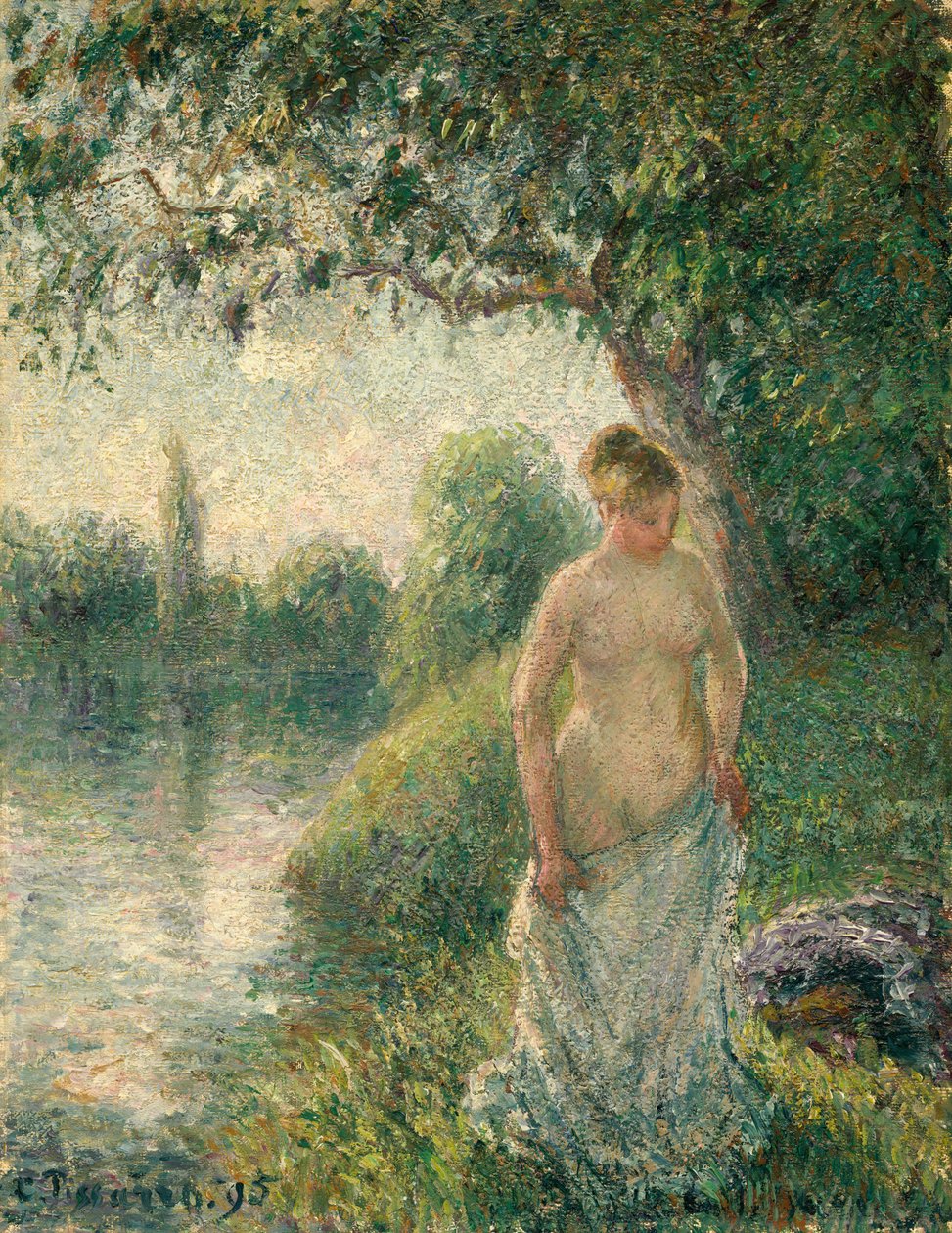 Badaren, 1895. av Camille Pissarro