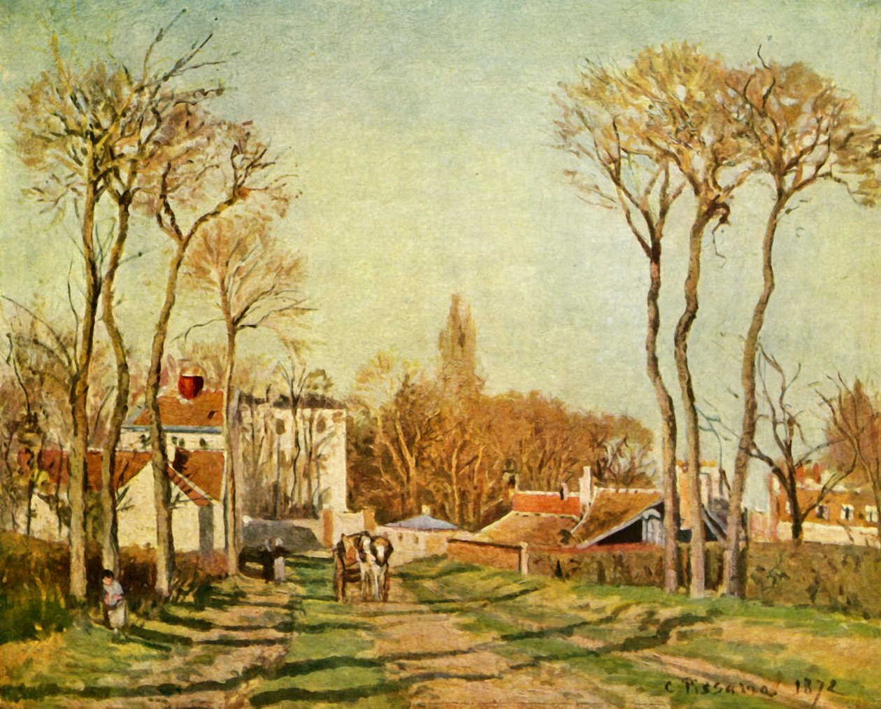 Entrén till en by, 1872, 1939. av Camille Jacob Pissarro