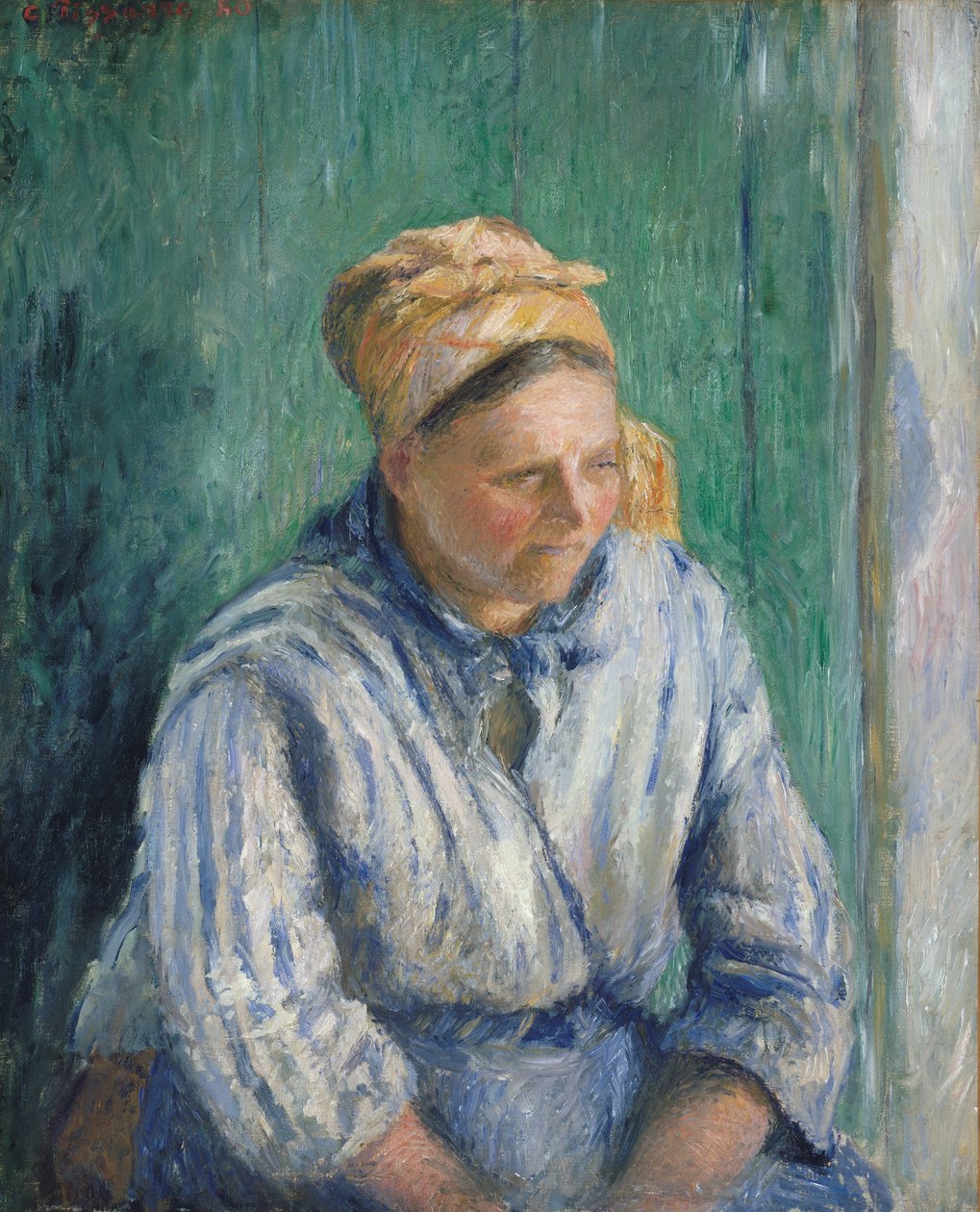 Tvättskvinna, studie, 1880. av Camille Jacob Pissarro