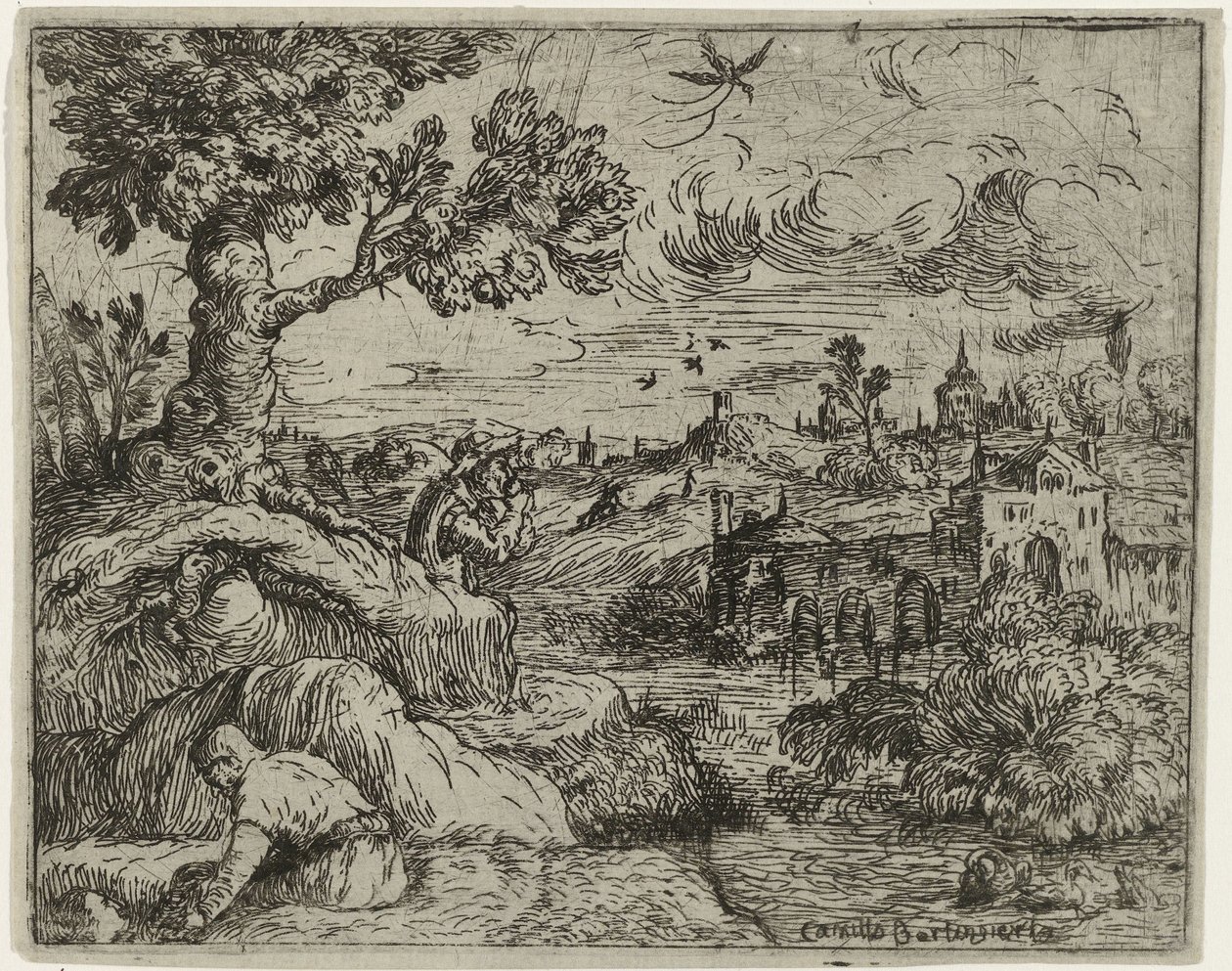 Landskap med molnig himmel av Camillo Berlinghieri