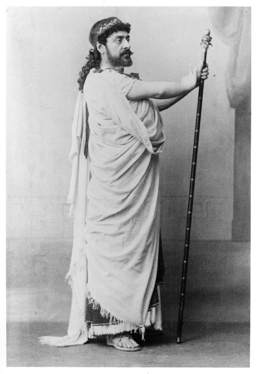 Mounet-Sully (1841-1916) som Oedipus i "Oedipus Rex" av Sophocles (496-406 f.Kr.) av Camus