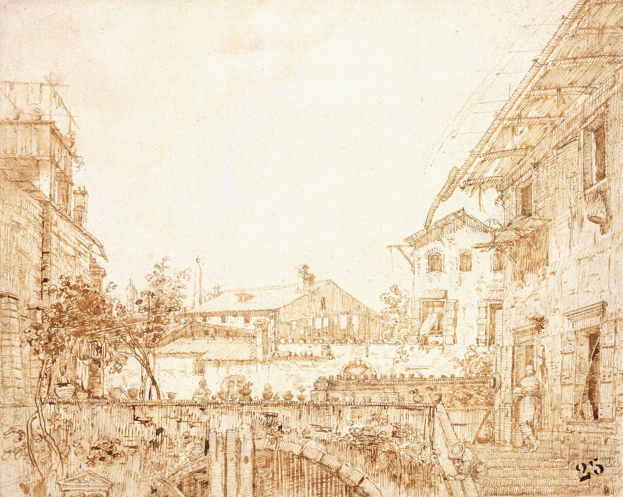 Utsikt över en terrass i Padua, av Giovanni Antonio Canal