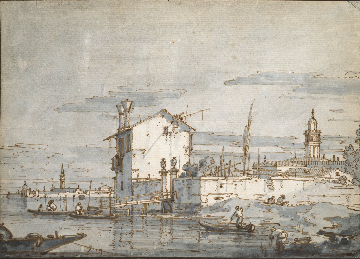 En ö i lagunen, tidigt 1700-tal av Canaletto