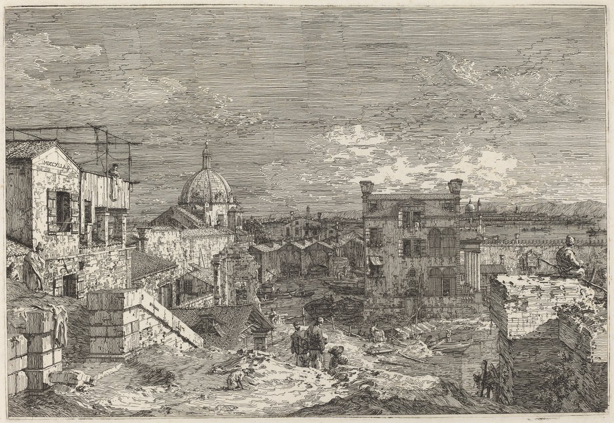 Imaginär syn på Venedig, 1741. av Canaletto
