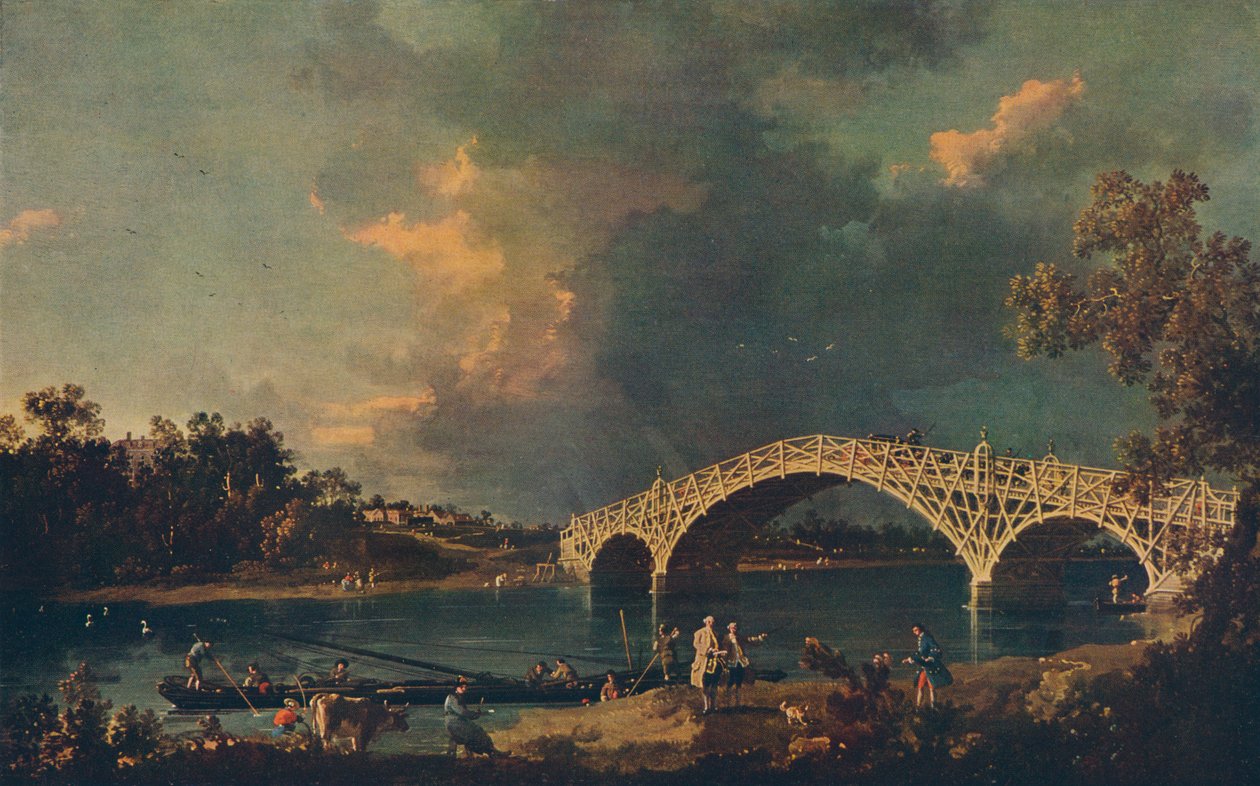 Old Walton Bridge, 1754 av Giovanni Antonio Canal