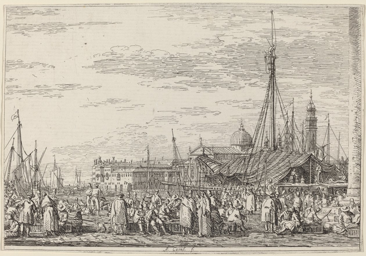Marknaden på Molo av Canaletto