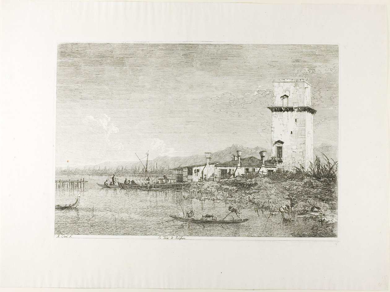 Tornet i Malghera, från Vedute av Canaletto