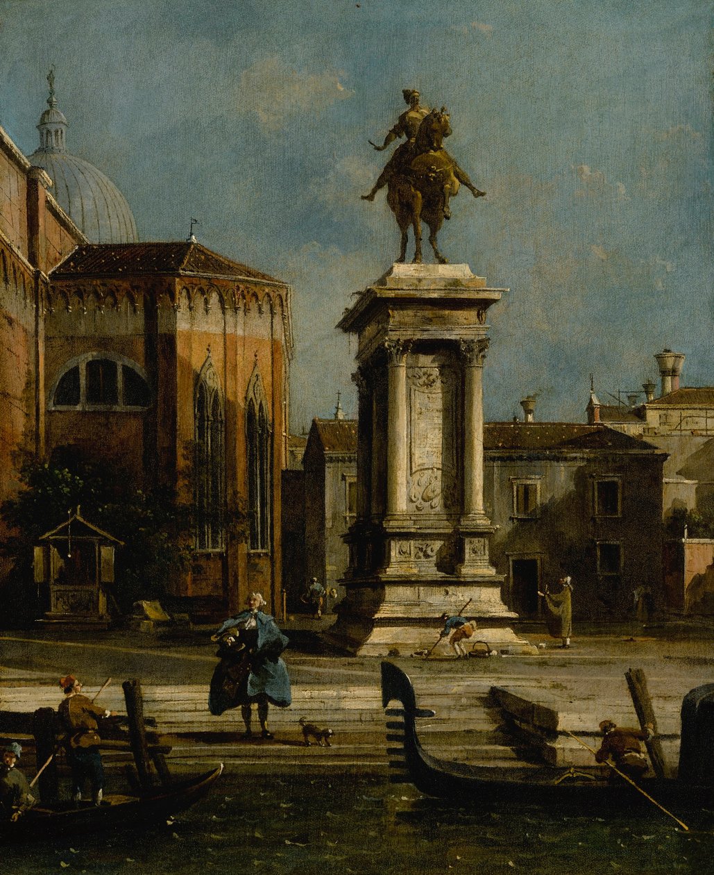 Vy över ryttarstatyn av Bartolomeo Colleoni av Canaletto