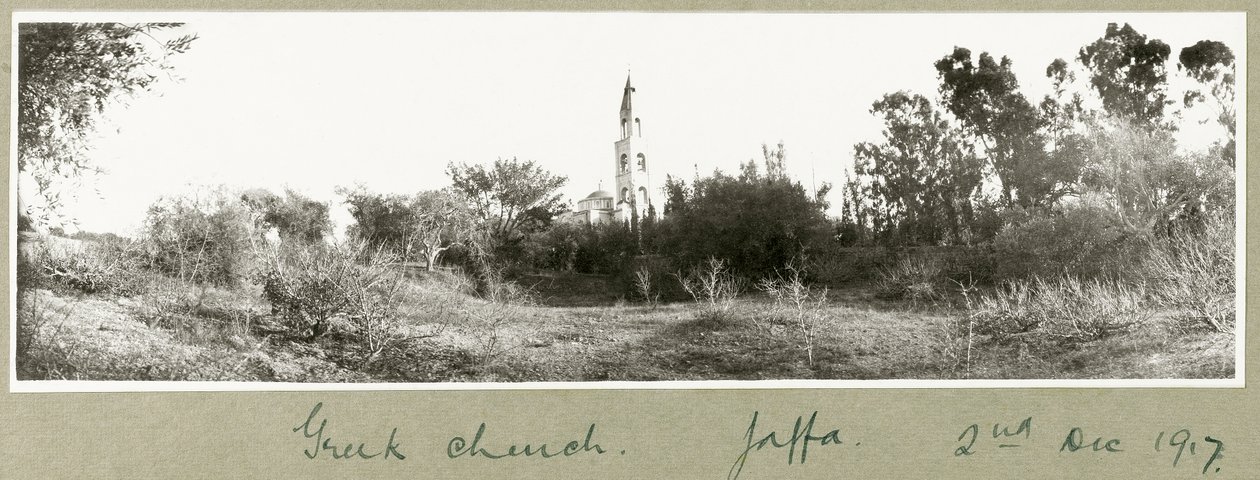 Grekisk kyrka, Jaffa, 2 december 1917 av Capt. Arthur Rhodes