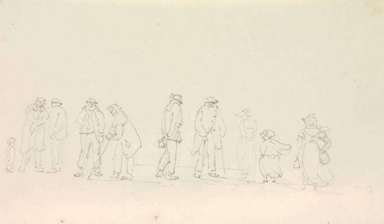 Skiss av en grupp människor av Capt. Thomas Hastings