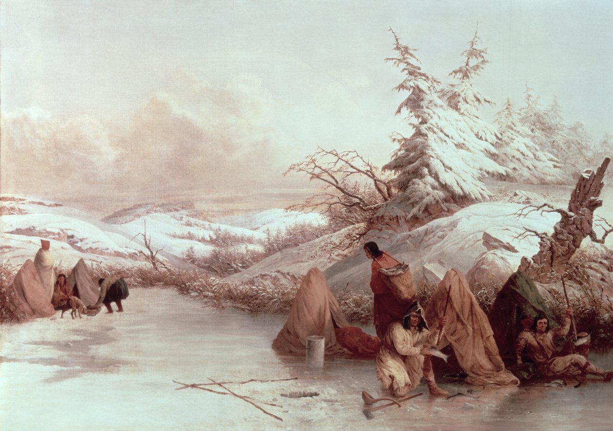 Spjutfisk på vintern av Captain Seth Eastman