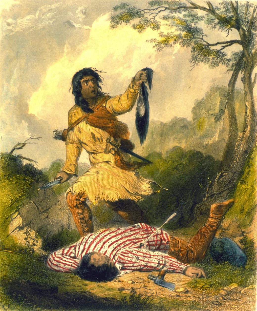 Death Whoop, 1853 (färg litho) av Captain Seth Eastman