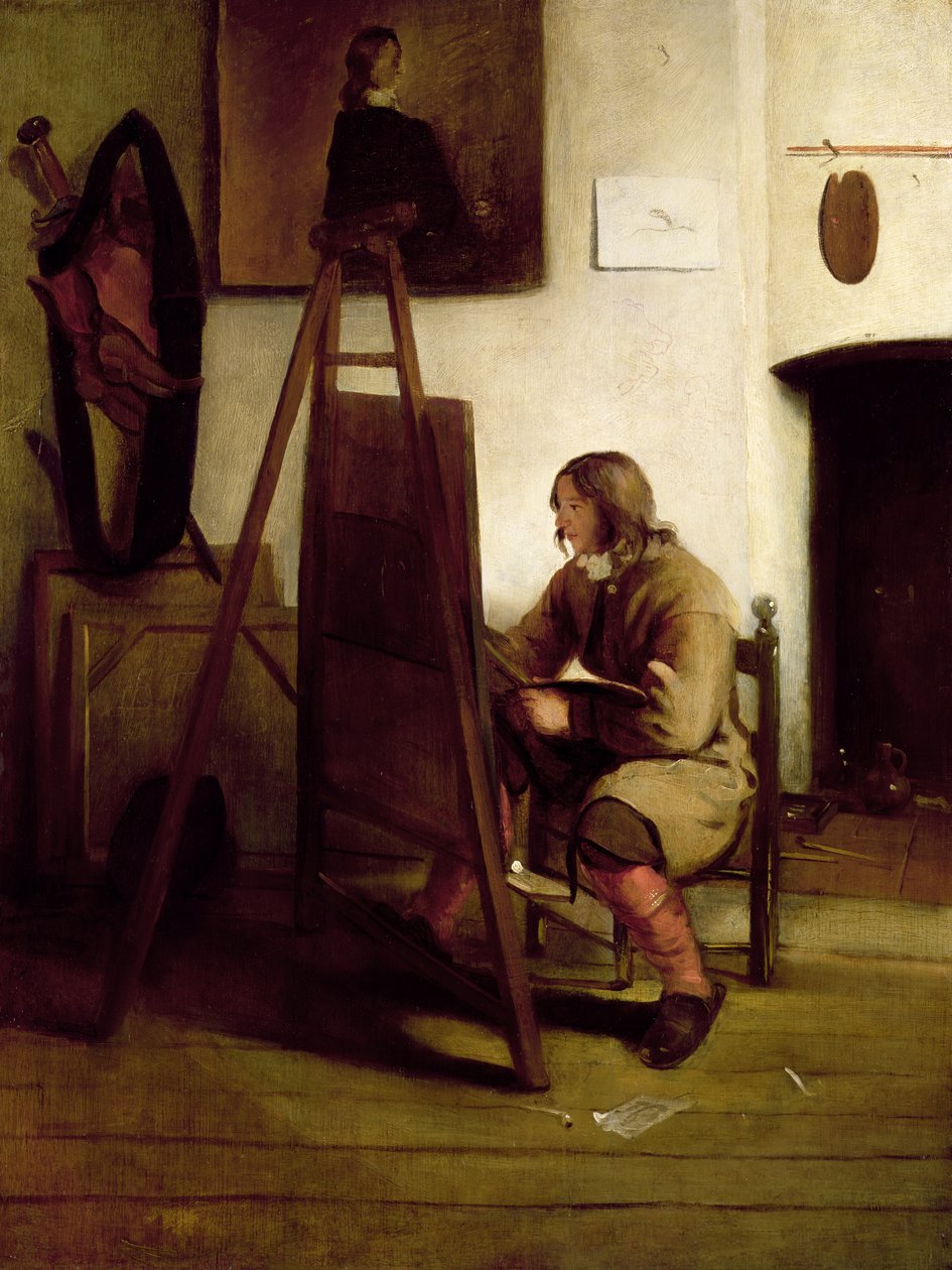 En konstnär i sin ateljé av Carel Fabritius
