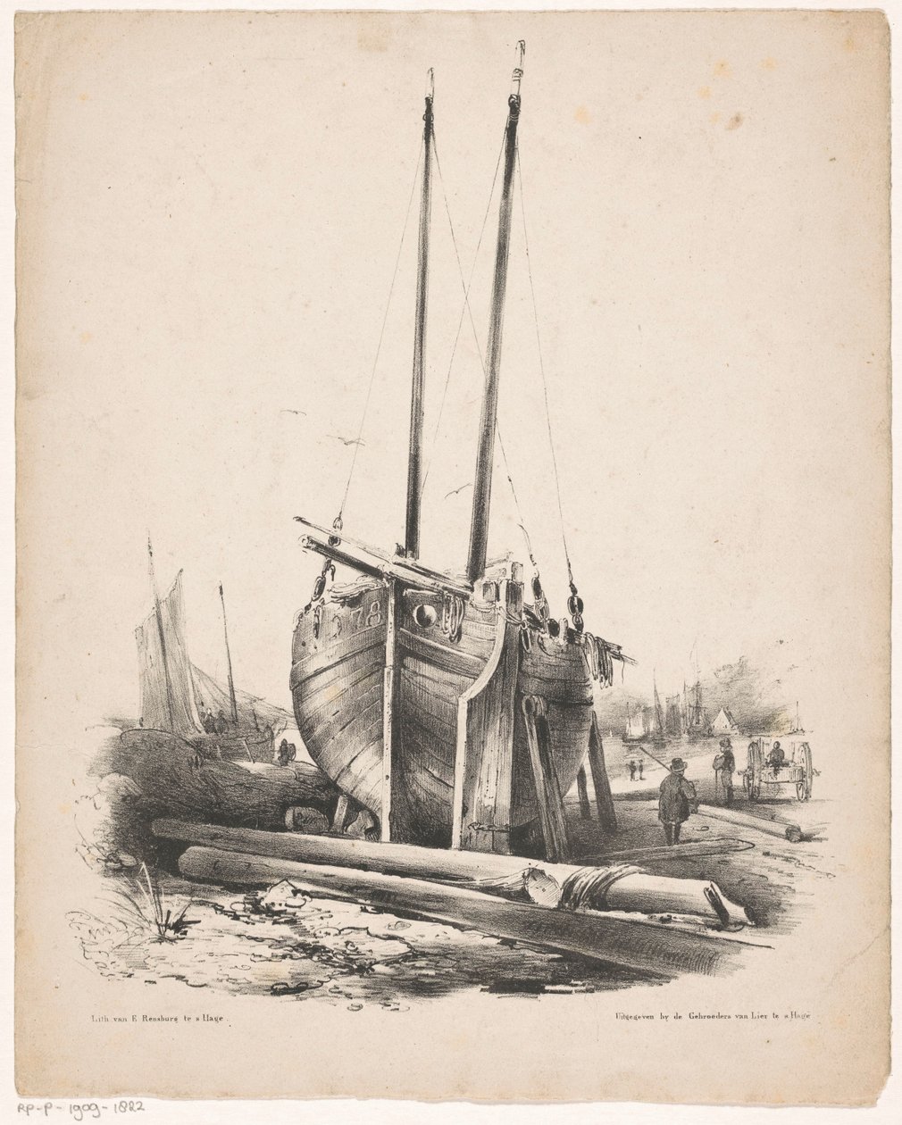Fiskebåt under reparation av Carel Christiaan Antony Last