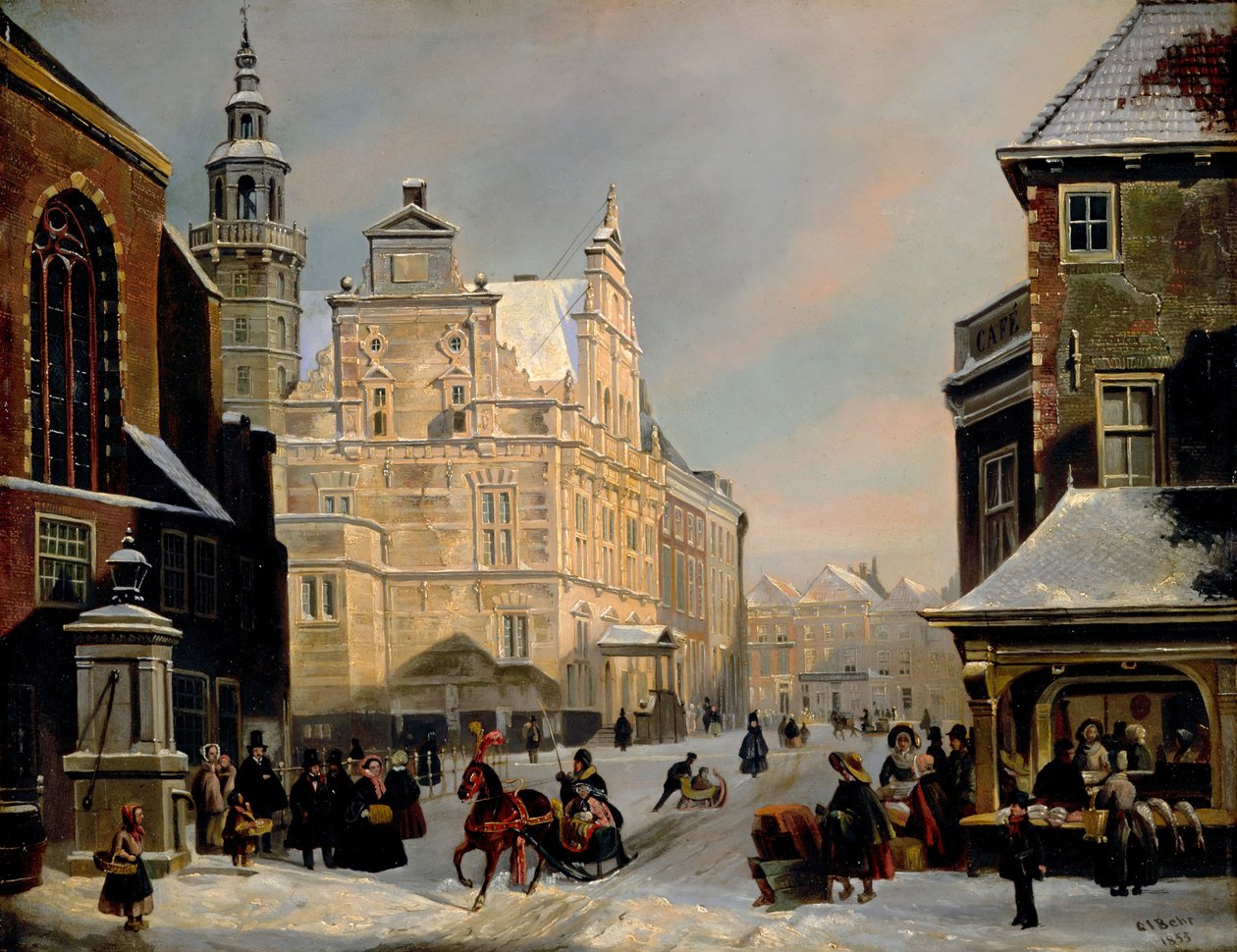 Rådhuset, Haag, 1853. av Carel Jacobus Behr
