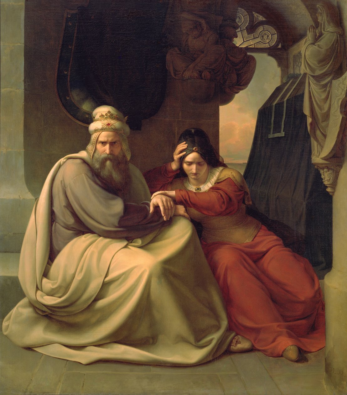 Kungaparet sörjer sin döda dotter, 1830 av Carl Friedrich Lessing