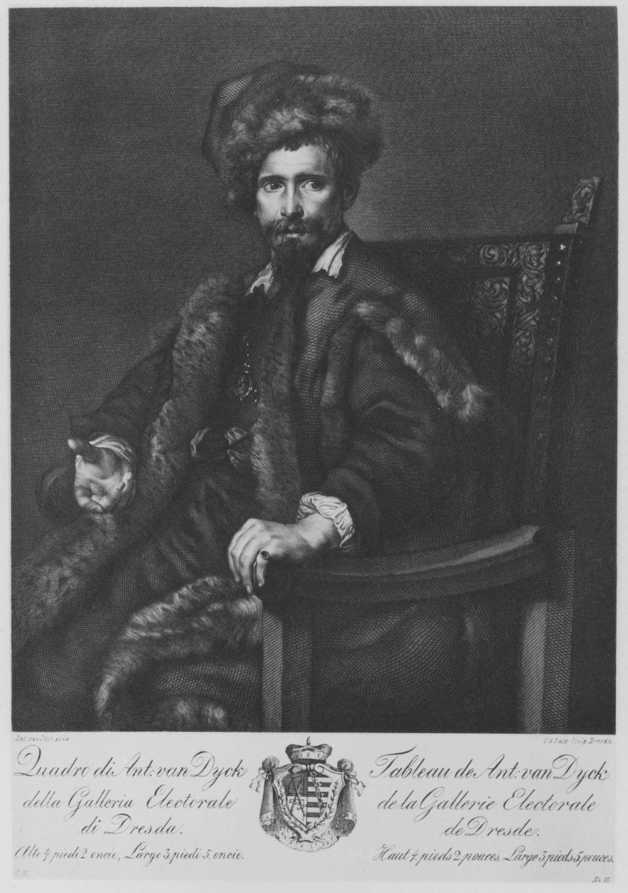Bildnis eines Herrn im Pelz (Fürst Rhodokanakis-Giustiniani von Chios) av Carl Gottlieb Rasp