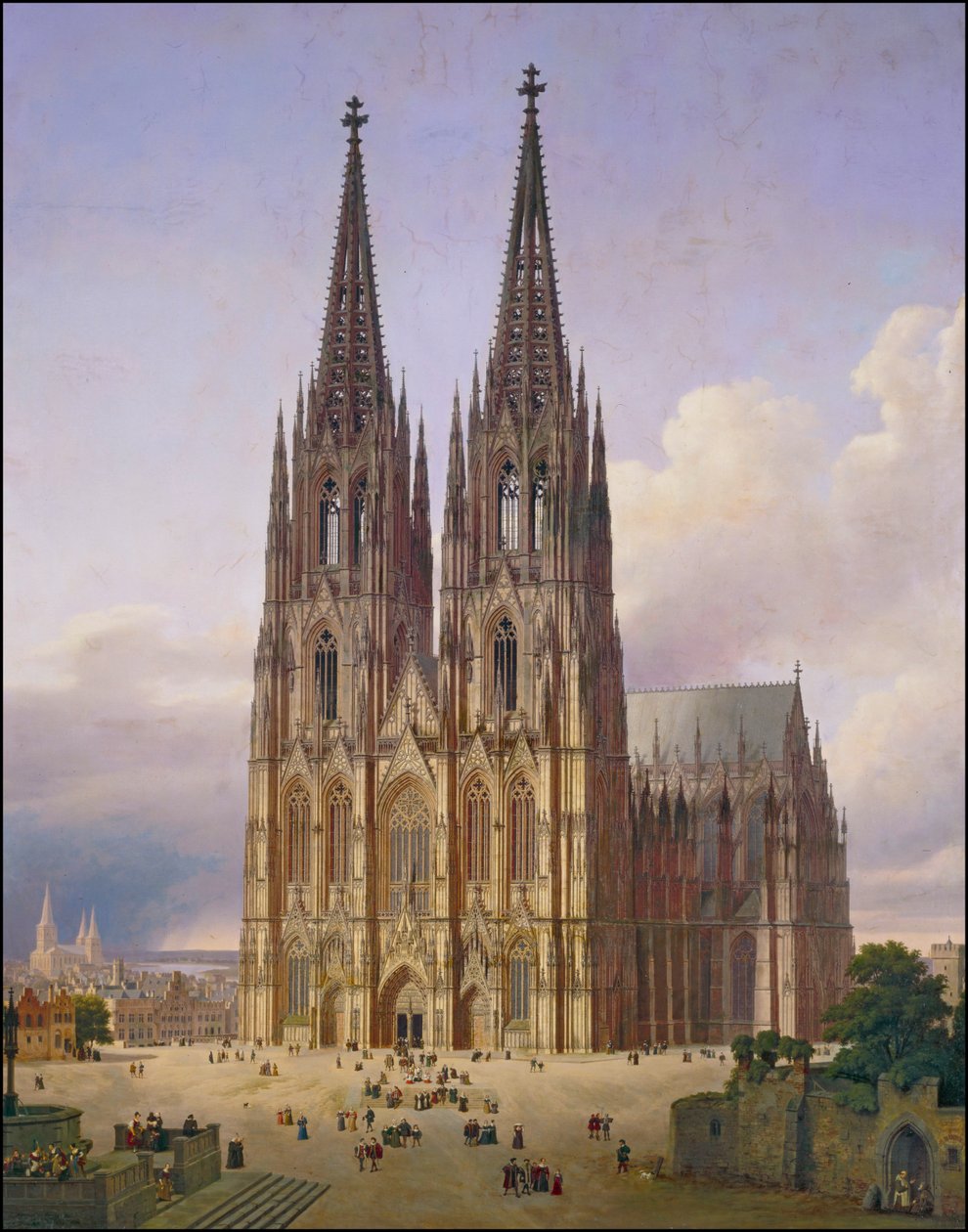 Idealansicht des Kölner Doms von Südwesten av Carl Georg Adolph Hasenpflug