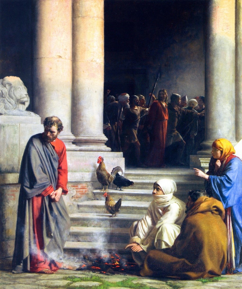 Verleugnung Jesu durch Petrus av Carl Heinrich Bloch