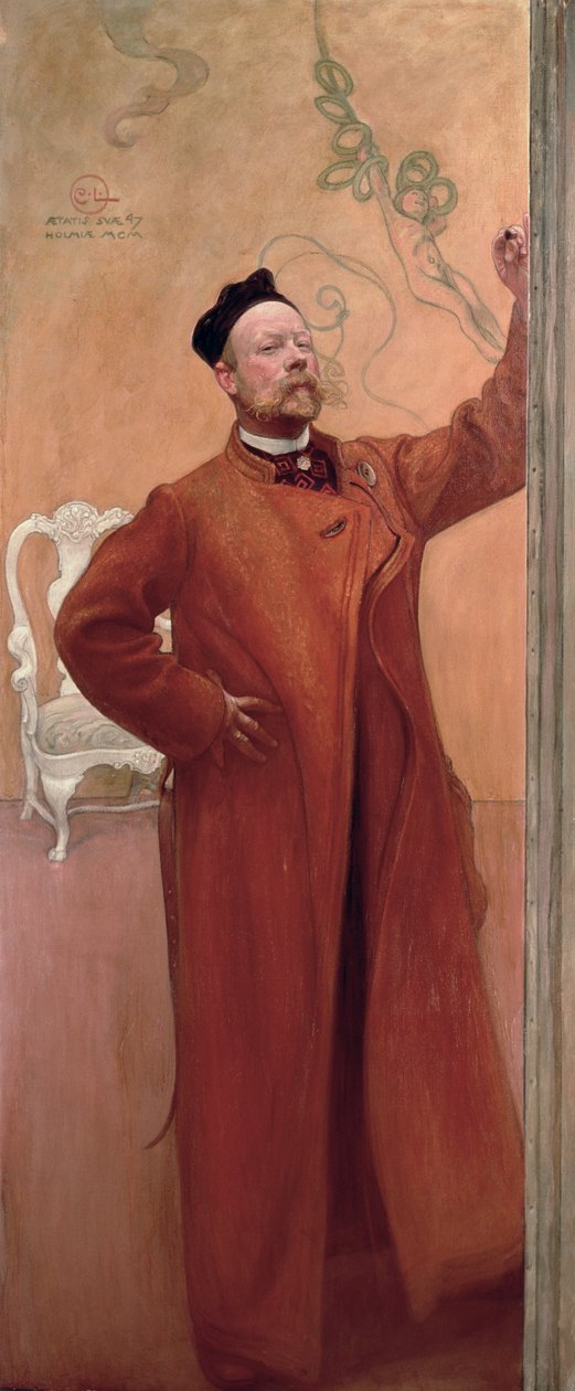 Foran spejlet: Selvportræt, 1900-sweden av Carl Larsson