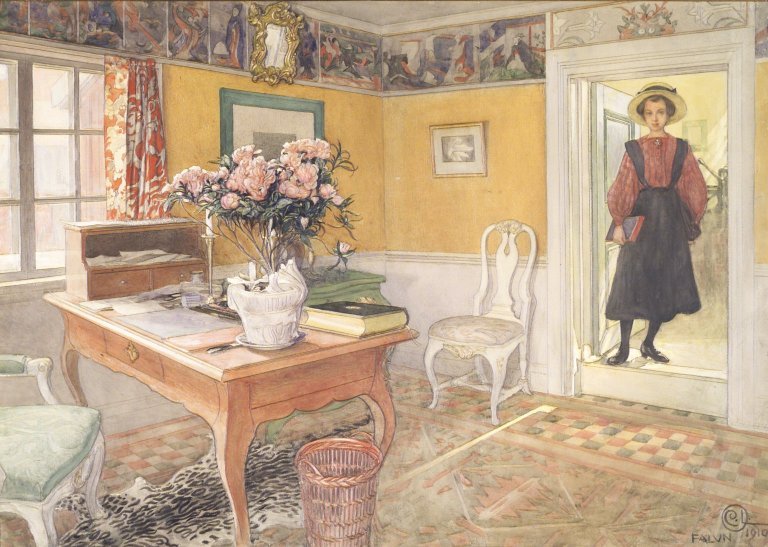 School Girl in an Interior av Carl Larsson