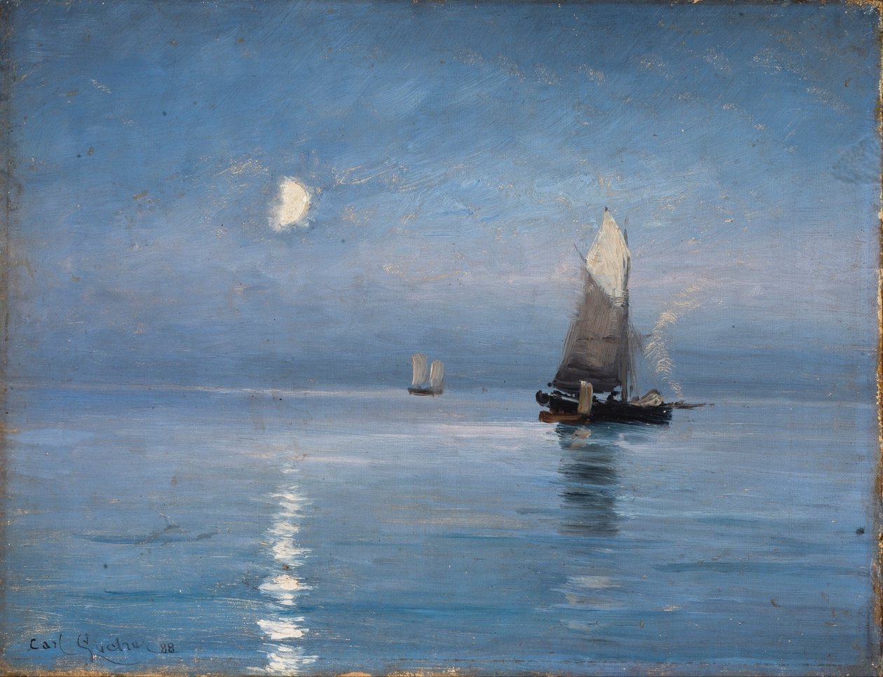Fiskeskärare i den månskenna natten av Carl Ludvig Locher